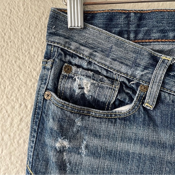 Y2K Abercrombie & Fitch Erin Low Rise Straight Jeans Women’s 2S Blue Whiskering - Picture 7 of 16